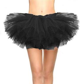 img 4 attached to CahcyElilk Women's Mini Puffy Bubble 6-Layered Ballet Run Halloween Tutu Costume: Add Fun and Flair to Your Halloween!