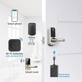 img 2 attached to 🔒 Top-rated [2021 Newest] Smart Lock SMONET: Keyless Entry Fingerprint Door Lock with Bluetooth & Alexa Compatibility, Reversible Handle, eKey, IC Card, App Auto Lock – Ideal for Home, Hotel, Office