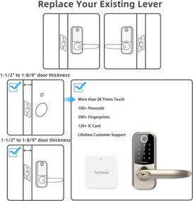 img 1 attached to 🔒 Top-rated [2021 Newest] Smart Lock SMONET: Keyless Entry Fingerprint Door Lock with Bluetooth & Alexa Compatibility, Reversible Handle, eKey, IC Card, App Auto Lock – Ideal for Home, Hotel, Office