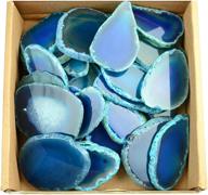 💙 fhnp367 30 pieces blue agate slices stone slab 2"-3" length for wedding name cards namecards place cards logo