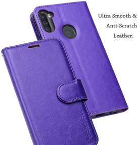 img 2 attached to ERAGLOW Galaxy A11 Case: Premium PU Leather Wallet Flip Cover with Stand Feature and Card Slots – Purple