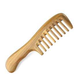 img 3 attached to 🔳 Wide Tooth Natural Sandalwood Hair Comb: Static-Free Wooden Detangling Comb with Smooth Handle for Thick Curly Wavy Hair