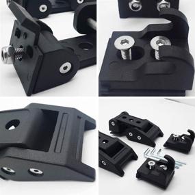 img 1 attached to 🔧 Enhance your Wrangler JK JKU 2007-2017 with NYZAUTO Black Textured Aluminum-Alloy Hood Latch Kit