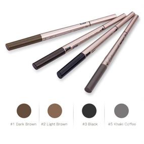 img 2 attached to 💦 [2-Pack] Waterproof Eyebrow Pencil with Dual Ends - Dark Brown #1, Complete Brow Enhancing Kit with Eyebrow Brush - Professional Eyebrow Makeup