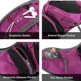 img 2 attached to Ubon Hiking Fanny Pack: Plus Size Waist Bag for Dog Walking with Adjustable 42-60 Inches Belt - Purple