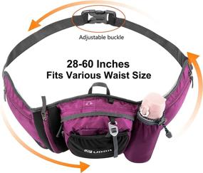 img 1 attached to Ubon Hiking Fanny Pack: Plus Size Waist Bag for Dog Walking with Adjustable 42-60 Inches Belt - Purple