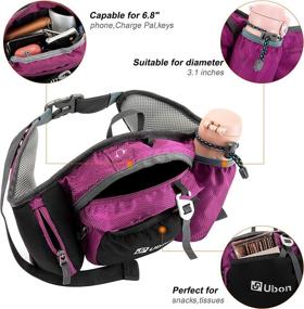 img 3 attached to Ubon Hiking Fanny Pack: Plus Size Waist Bag for Dog Walking with Adjustable 42-60 Inches Belt - Purple