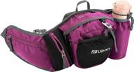 ubon hiking fanny pack: plus size waist bag for dog walking with adjustable 42-60 inches belt - purple logo