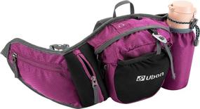 img 4 attached to Ubon Hiking Fanny Pack: Plus Size Waist Bag for Dog Walking with Adjustable 42-60 Inches Belt - Purple