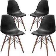 🪑 edgemod vortex modern mid-century side chair set: fuchsia, wooden walnut legs for kitchen, living room and dining room (2 pack) logo
