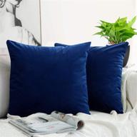 🛋️ jueyingbaili velvet throw pillow covers - ultra-soft 2 pack navy blue pillowcase 18x18 inch for couch, chair, sofa, bedroom, car - square solid color decorative cushion covers logo