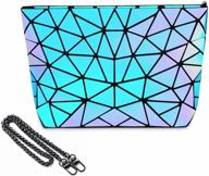 geometric lightweight holographic messenger reflective women's handbags & wallets logo