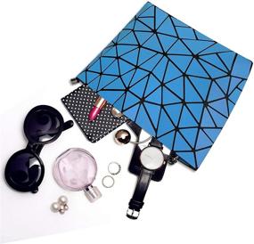 img 1 attached to Geometric Lightweight Holographic Messenger Reflective Women's Handbags & Wallets