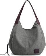 👜 phabuls multi-pocket shoulder handbag in grey - women's handbags & wallets for shoulder bags logo