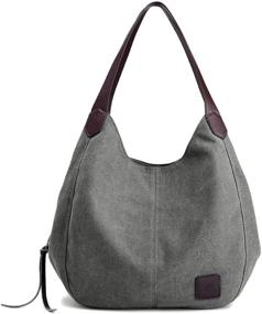 img 4 attached to 👜 PHABULS Multi-Pocket Shoulder Handbag in Grey - Women's Handbags & Wallets for Shoulder Bags