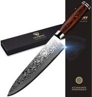 🔪 levinchy damascus chef's knife 8 inch: handmade, razor sharp, corrosion resistant - perfect for professional kitchens logo