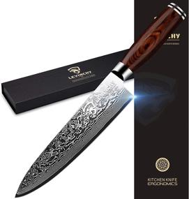 img 4 attached to 🔪 LEVINCHY Damascus Chef's Knife 8 inch: Handmade, Razor Sharp, Corrosion Resistant - Perfect for Professional Kitchens