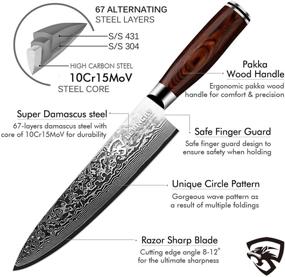 img 2 attached to 🔪 LEVINCHY Damascus Chef's Knife 8 inch: Handmade, Razor Sharp, Corrosion Resistant - Perfect for Professional Kitchens