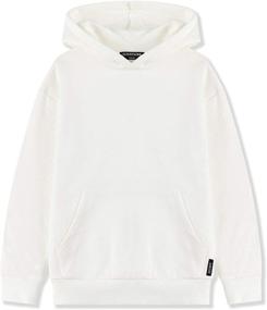 img 4 attached to ALWAYSONE White XL Girls' Active Sweatshirt: Athletic Pullover for Optimal Performance