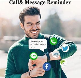 img 1 attached to 📱 HealthSmart Фитнес-трекер умные часы для Android iOS телефонов - Температура тела, пульс, сон, артериальное давление, монитор уровня кислорода - Совместимы с iPhone Android Samsung - Для мужчин и женщин