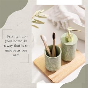 img 1 attached to 🌿 VIRTUNE Premium Pastel Green Bathroom Accessories Set - Stylish Boho Decor for Your Green-Themed Bathroom