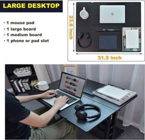 img 2 attached to 🖥️ AIZ Mobile Standing Desk - Adjustable Computer Workstation, Rolling Laptop Desk Cart with Wheels for Home Office, Portable Laptop Stand for Standing or Sitting - Black Willow