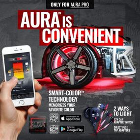 img 3 attached to OPT7 Aura PRO Bluetooth Wheel Well LED Kit, 4pc Complete 24" Smart-Color Strips with SoundSync and Door Assist - App Enabled for iOS and Android