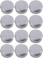 🔒 hulless 0.5 ounce aluminum tin jar refillable containers 15 ml aluminum screw lid round tin container bottle for cosmetic, lip balm, cream, set of 12. logo