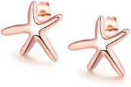 🌟 stunning starfish rose gold plated stud earrings for girls and women logo