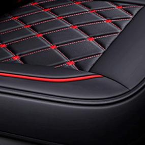 img 1 attached to 🔴 Aotiyer Car Seat Covers for Silverado Sierra: Front Seat Covers for 2007-2021 1500/2500 HD / 3500 HD Crew, Double, Extended Cab or Pick-up Truck - Black+Red (Front Set)