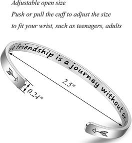 img 3 attached to Empowering Engraved Stainless Steel Cuff Bangle Bracelets: Inspiring Jewelry Gifts for Women
