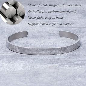 img 1 attached to Empowering Engraved Stainless Steel Cuff Bangle Bracelets: Inspiring Jewelry Gifts for Women