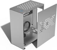 серебристый алюминиевый корпус mini-itx: компактный и стильный настольный игровой пк для офиса и дома с возможностью самостоятельной установки. логотип