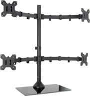 vivo black quad monitor stand mount – adjustable, free standing, heavy duty glass base – holds 4 screens up to 27 inches – stand-v004fg logo