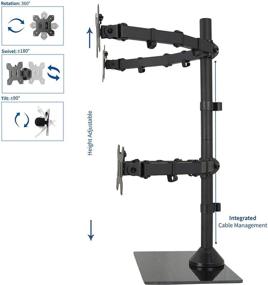 img 2 attached to VIVO черный квадратный мониторный кронштейн - регулируемый, отдельно стоящий, прочная стеклянная база - вмещает 4 экрана до 27 дюймов - STAND-V004FG