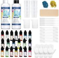 beginners' epoxy resin crystal clear starter kit with pigment - ideal for jewelry, tumblers, 🎨 arts crafts, coating & casting - 14 oz kit including mixing sticks, silicone cups, gloves, pipettes logo