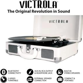 img 2 attached to 🎵 Victrola VSC-400SB-CNV Bluetooth Suitcase Turntable Canvas - Stickers (White): The Perfect Portable Vinyl Experience