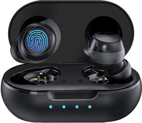 img 4 attached to 🎧 Black Wireless Earbuds Bluetooth 5.1 Headphones with Built-in Mic, Noise Cancelling, IPX7 Waterproof, 30H Playtime, TWS Stereo, Deep Bass, In-Ear Headset for Running/Sports