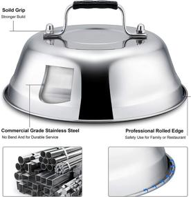 img 2 attached to 🍳 Leonyo Professional Melting Dome Lid Set of 3, 12&#34;- 9&#34; Stainless Steel Steam Basting Cover for Griddle Grill Top - Griddle Accessories for BBQ Flat Top Kitchen Cooking Burger Cheese, Heat Proof