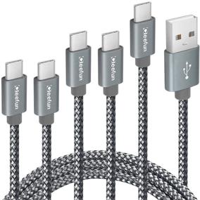 img 4 attached to ⚡️ Fast Charging USB C Cable Variety Pack for Samsung Galaxy & LG - 5-Pack [3/3/6/6/10 ft], CLEEFUN Nylon Braided Type C Charger Cord - Note 20/10/9/8, Galaxy S20/S10/S10e/S9/S8 Plus/S9+/S10+, LG G8/G7/G6/V30/V40