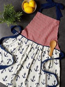 img 1 attached to 🧣 DII Nautical Collection Anchors Away Kitchen Apron - Stylish Maritime Protection for Home Cooks