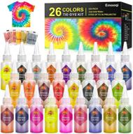 🎨 emooqi diy tie dye kits with 26 colors fabric dye, rubber bands, gloves, spoon, funnel, apron, and table covers - perfect for craft arts, textile party, and handmade projects logo