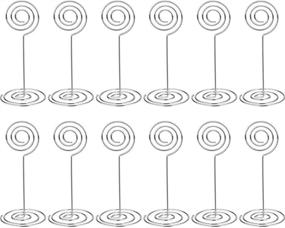 img 4 attached to 📸 Shappy 12 пакет держателей номеров столов: серебристые держатели фотографий в форме круга для карточек мест, меню и бумажных клипс.
