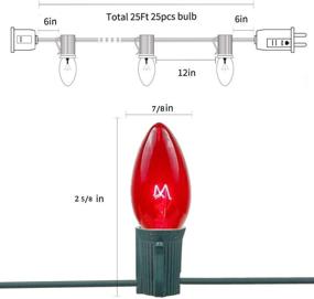 img 3 attached to Vintage Outdoor Christmas Lights: 25ft Multicolor C7 Transparent String with 🎅 Clear Colorful Bulbs - Ideal for Holiday Decor, Proms, Weddings, and More!