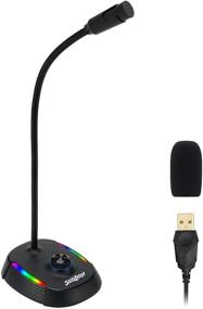 img 4 attached to 🎙️ Soulion USB Microphone with Mute Knob |Omni-Noise Canceling Mic for Computer with RGB Light | Plug & Play PC/Mac/Windows Recording, Gaming, YouTube, Streaming