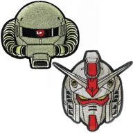 🦞 oysterboy 2pcs rx-78 mobile suit gundam zaku ii ms-06 green | premium quality sew/ iron on | 100% embroidered decorative applique tactical patch for cosplay, costume, jacket, clothing, bag logo