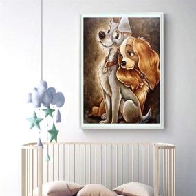 img 3 attached to 🎨 Ratizi наборы для творчества 5D Алмазная живопись для взрослых - Расслабляющий декор для домашней стены, тема с собаками, полное покрытие, 30х40 см
