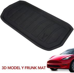 img 4 attached to Basenor Tesla Model Y All-Weather Front Mat with Waterproof 3D Cargo Liner - Perfect Fit for Tesla Model Y 2020