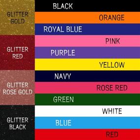 img 3 attached to 16 Pcs Glitter HTV Vinyl Bundle for T Shirts and Fabric - Heat Transfer Vinyl Sheets for Cricut, Silhouette Cameo and Other Cutter Machines - Adhesive Back - Colors #4
