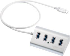 img 4 attached to 💻 Silver Aluminum Hub Connector: Amazon Basics USB 3.1 Type-C to 4-Port